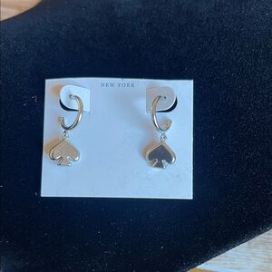 Kate Spade Silver Spade Charm Earrings